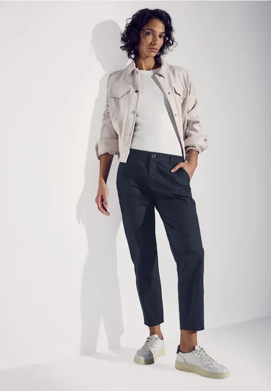 Twill chino broek deep blue
