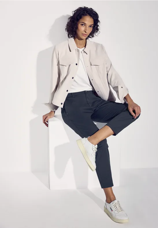 Twill chino broek deep blue
