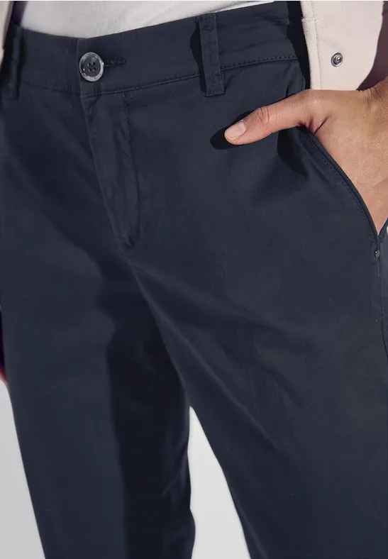 Twill chino broek deep blue