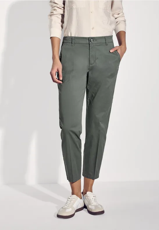 Twill chino broek muse green