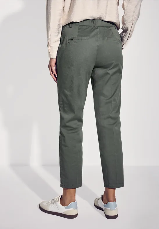 Twill chino broek muse green