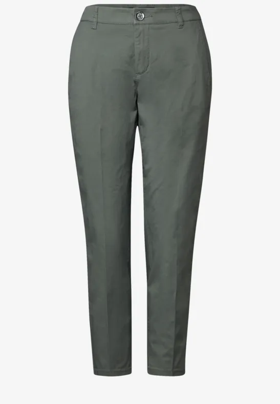 Twill chino broek muse green