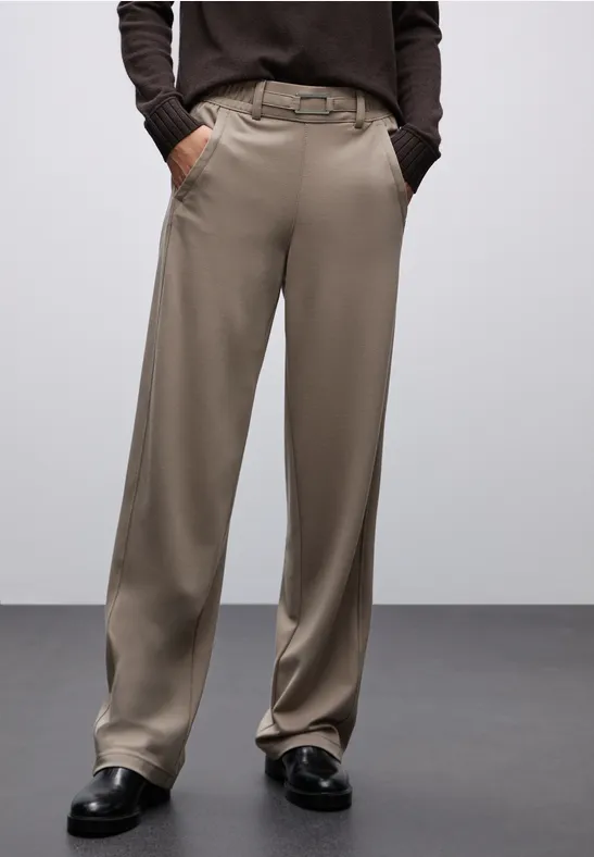 Pantalon Straight Legs avec détail bark brown
