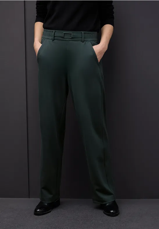 Pantalon Straight Legs avec détail evernight green