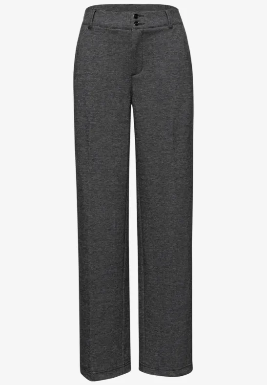 Gemêleerde broek met rechte leg Black
