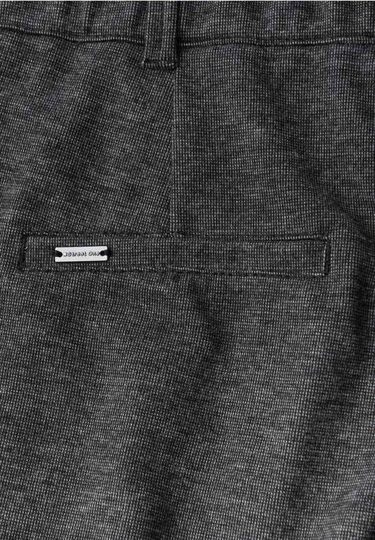 Gemêleerde broek met rechte leg Black