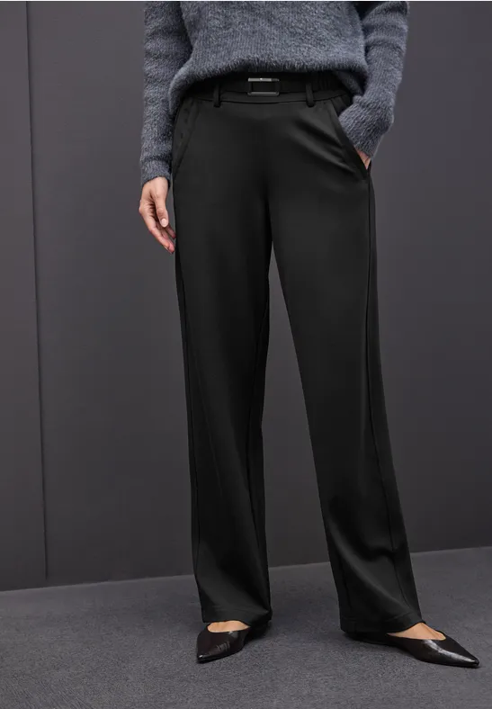 Pantalon Straight Legs avec détail Black