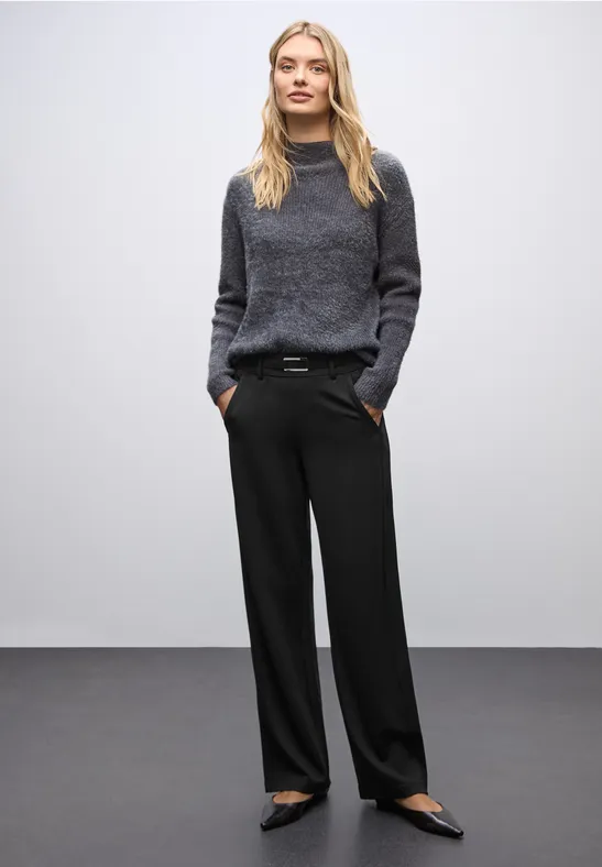 Pantalon Straight Legs avec détail Black
