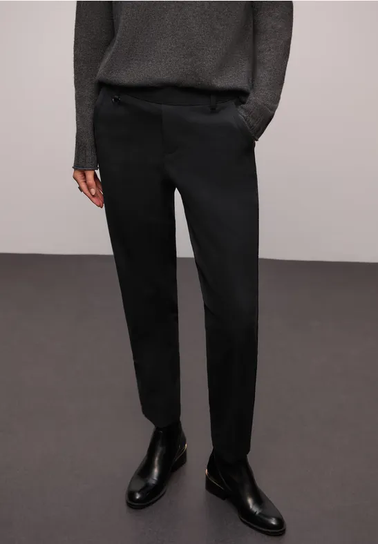 Chino mit Tape-Detail Black