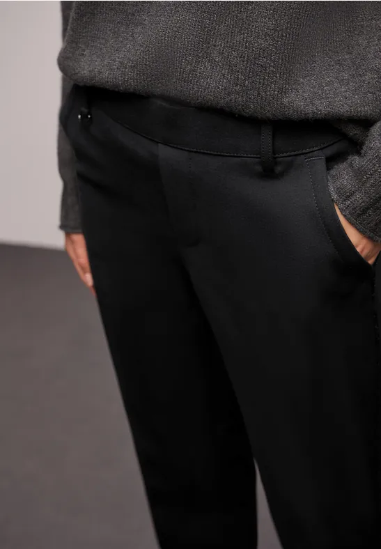 Chino mit Tape-Detail Black