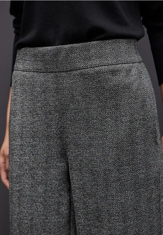 Błyszczące spodnie z szerokimi nogawkami Black