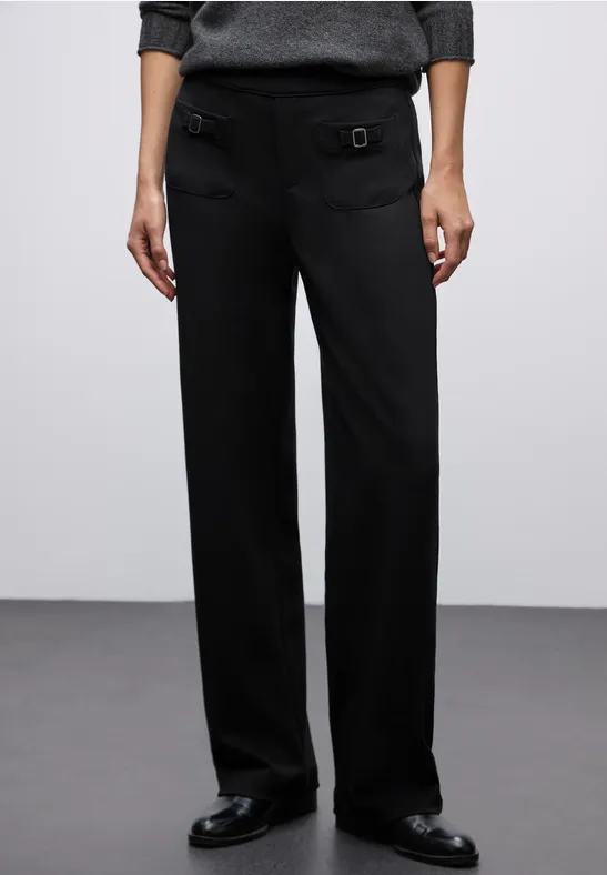 Pantalon avec détail de boucle Black