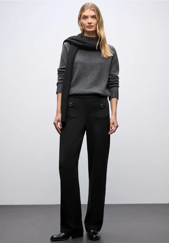 Pantalon avec détail de boucle Black