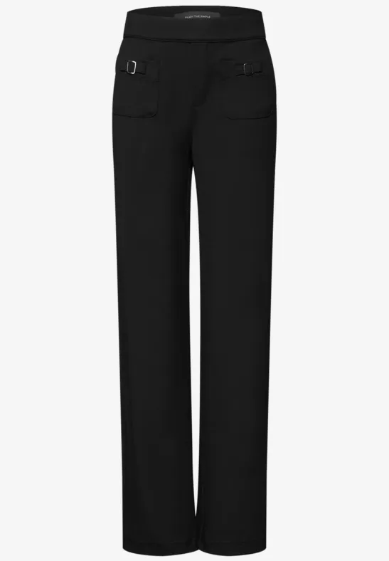 Pantalon avec détail de boucle Black
