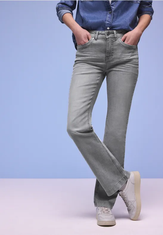 Bootcut Jeans Light Grey Washed