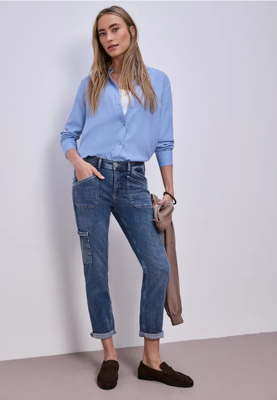 Jeans cargo Medium Blue Wash