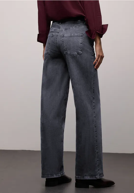 Wide Leg Jeans steel grey washed