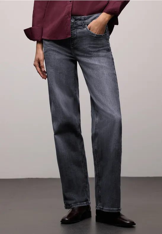 Wide Leg Jeans steel grey washed