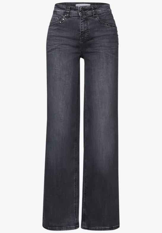 Wide Leg Jeans steel grey washed