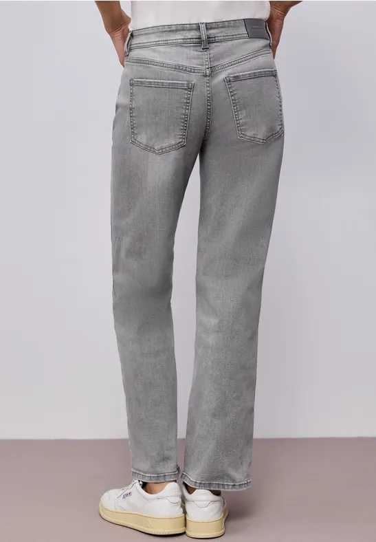 Jeans Straight Legs Light Grey Washed