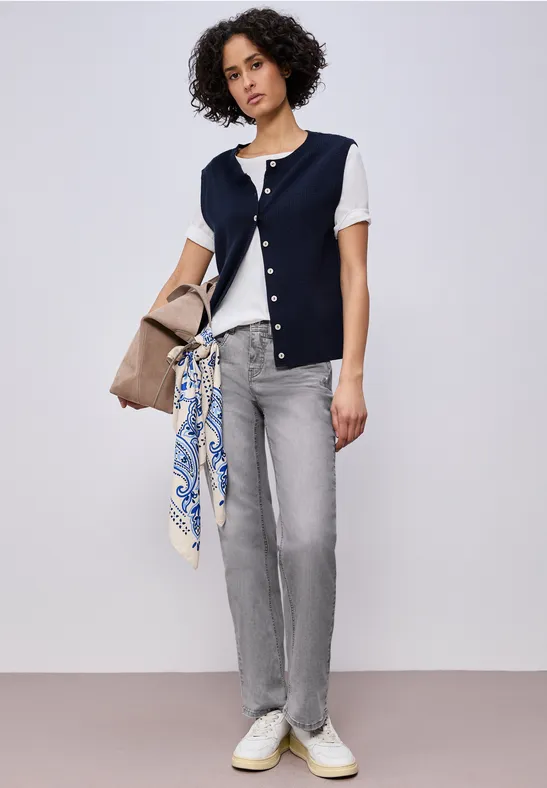 Jeans Straight Legs Light Grey Washed