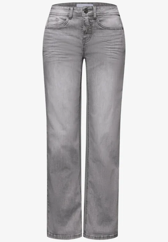 Jeans Straight Legs Light Grey Washed