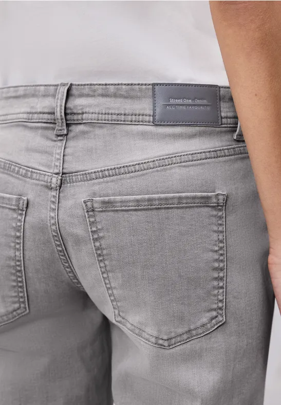 Jeans Straight Legs Light Grey Washed