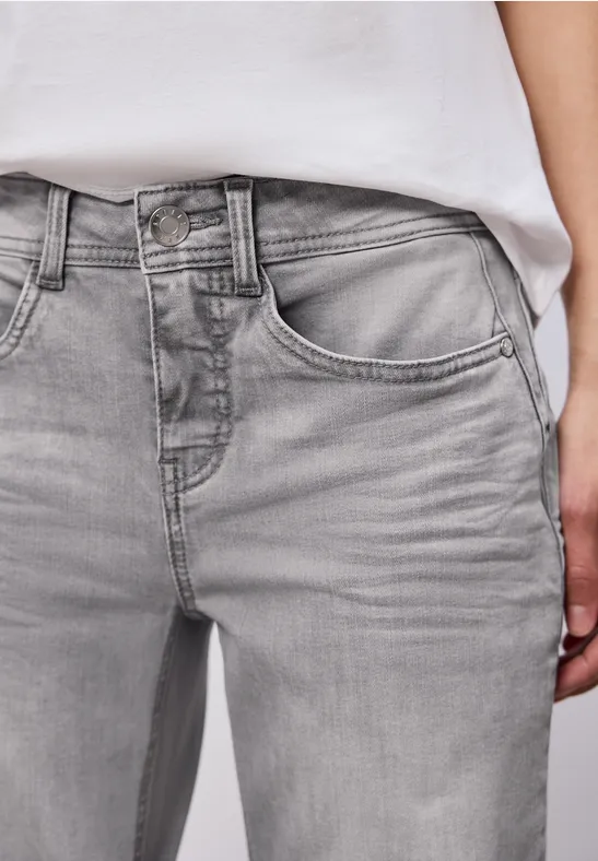 Jeans Straight Legs Light Grey Washed