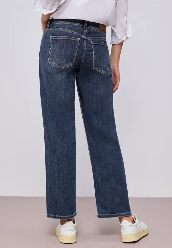 Straight Leg Jeans mid blue washed