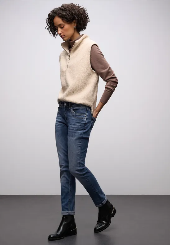 Slim Legs Jeans mid blue random washed