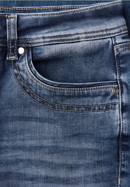 Slim Legs Jeans mid blue random washed