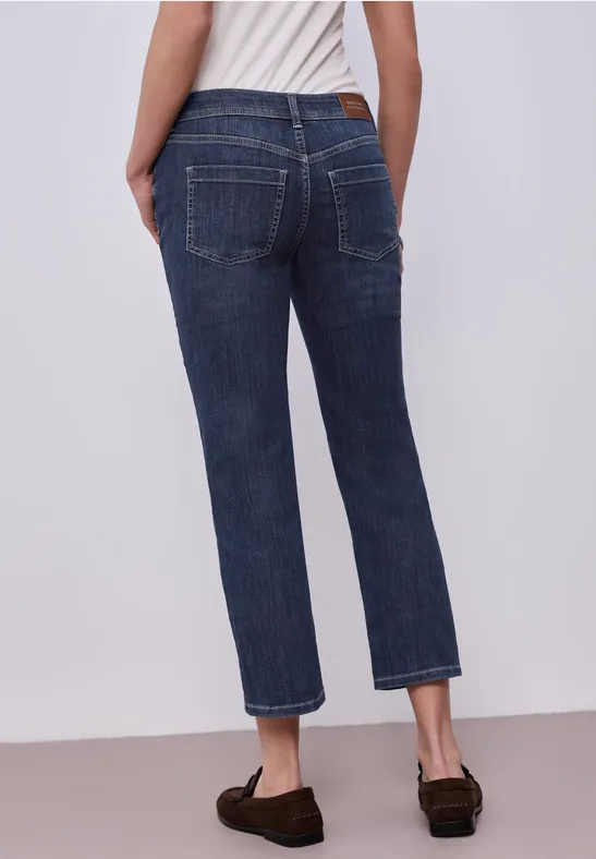 Jeans Straight Legs Dark Blue Wash