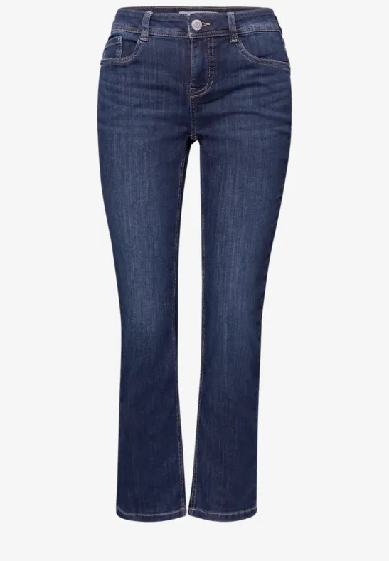 Jeans Straight Legs Dark Blue Wash