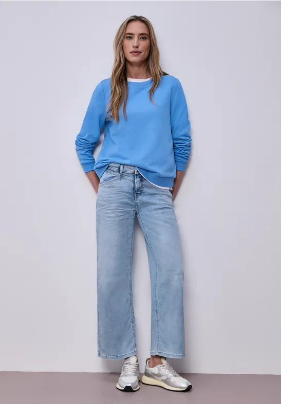 Wide Legs Jeans Bleached Washed