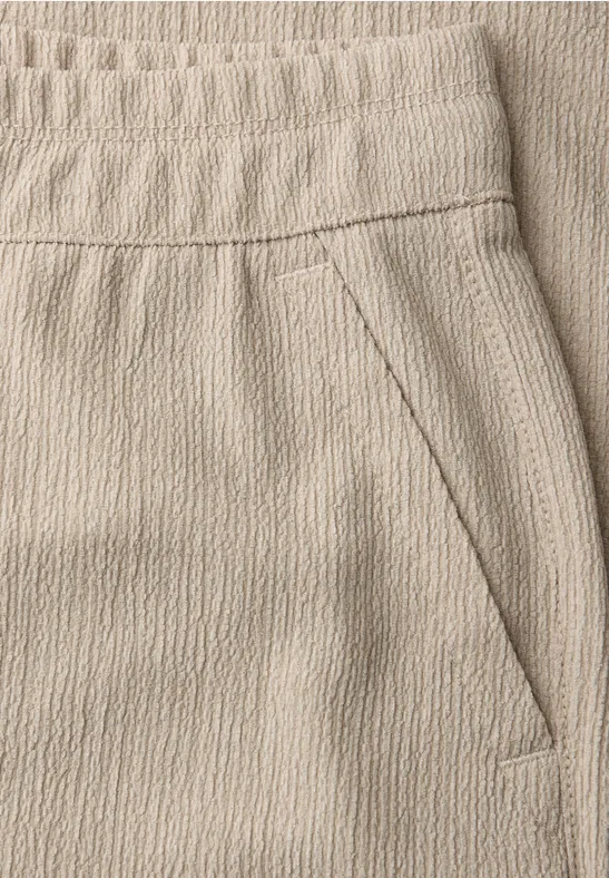 High Waist broek met wijde pijpen in casual pasvorm cobble stone