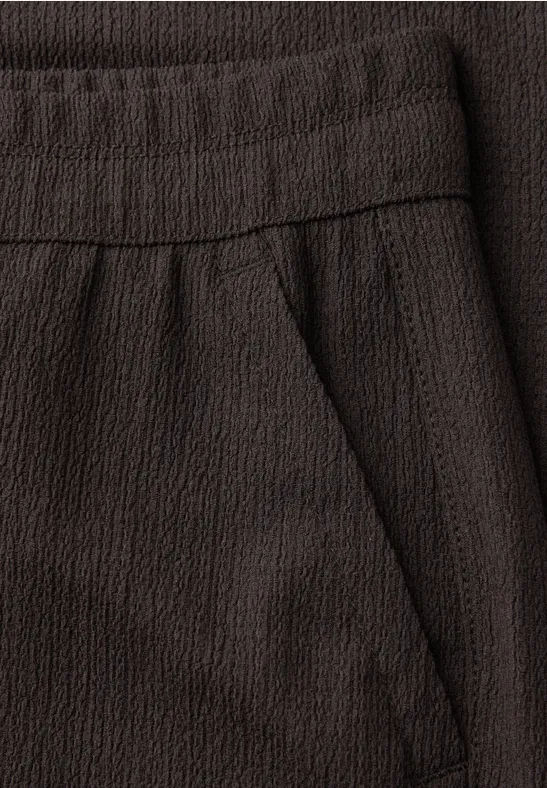 High Waist broek met wijde pijpen in casual pasvorm deep earth