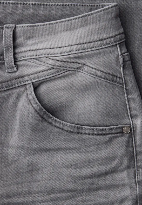 High Waist Wide Leg Jeans im Loose Fit light grey wash