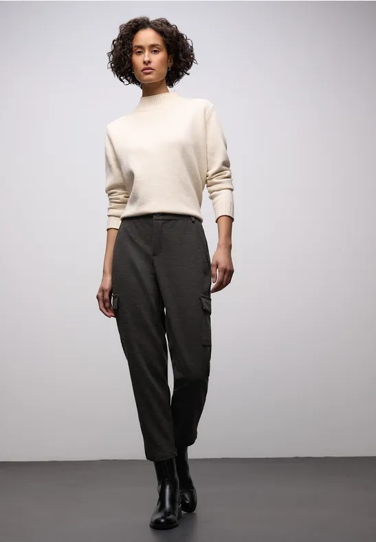 Houndstooth cargo broek rustic brown