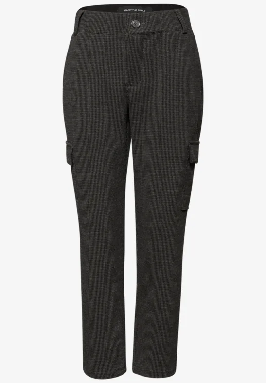 Houndstooth cargo broek rustic brown