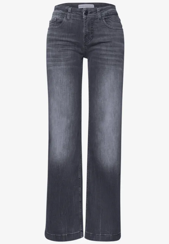 Wide Leg Jeans Steel Grey Washed