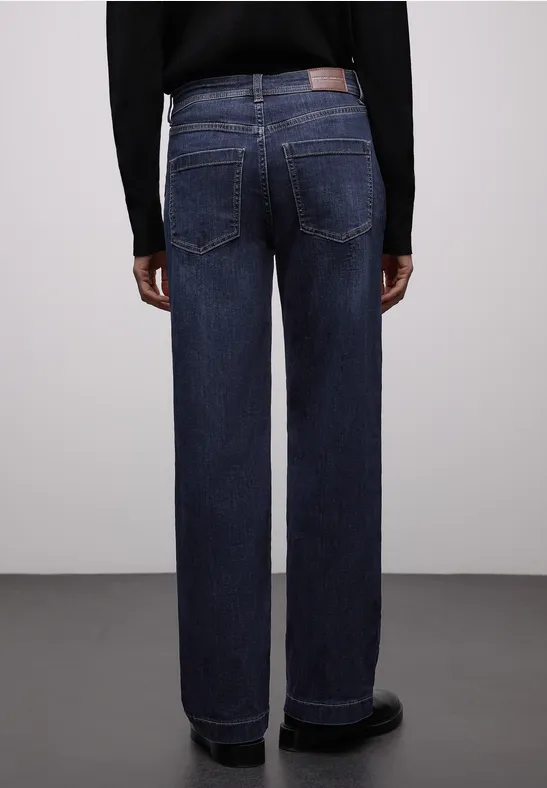 Wide Legs Jeans Dark blue washed