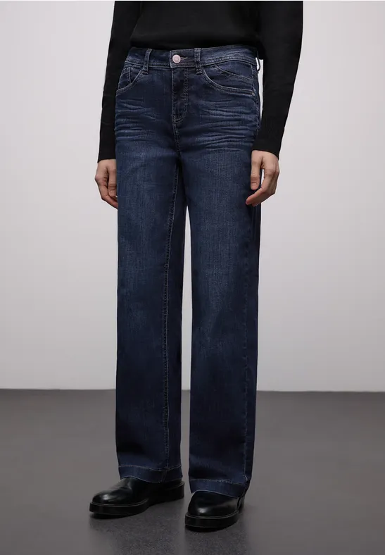 Wide Legs Jeans Dark blue washed