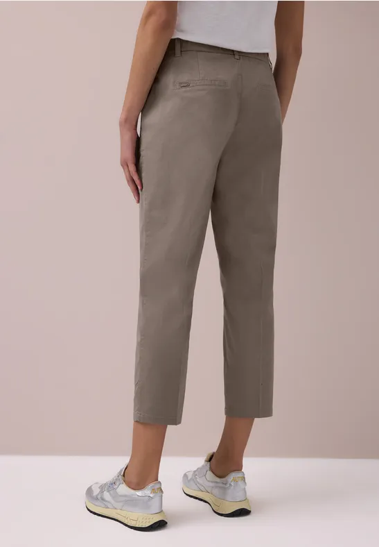 Chino im Casual Fit in softer Qualität dark tumbled beige