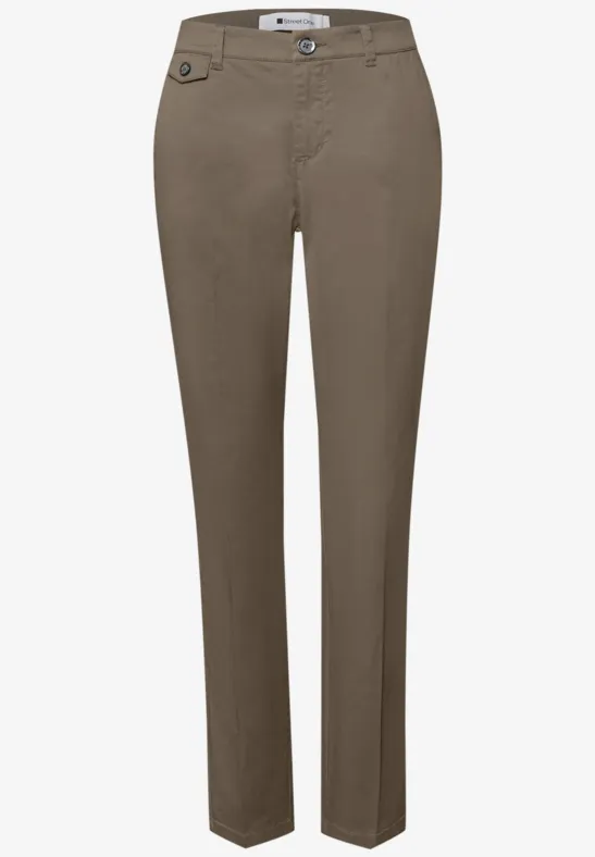 Chino im Casual Fit in softer Qualität cold brew brown