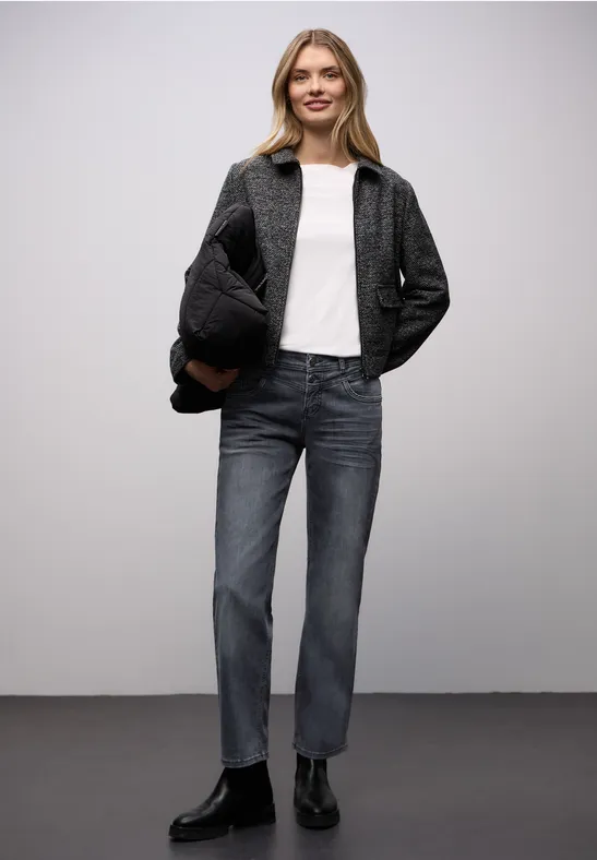 Straight Leg Jeans Steel Grey Washed