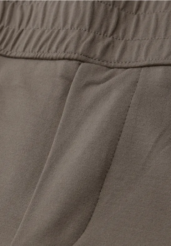 Mid Waist Slim Leg Hose im Loose Fit dark tumbled beige