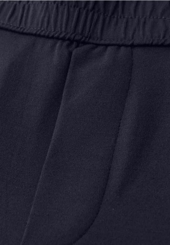 Mid Waist Slim Leg Hose im Loose Fit shadowed navy