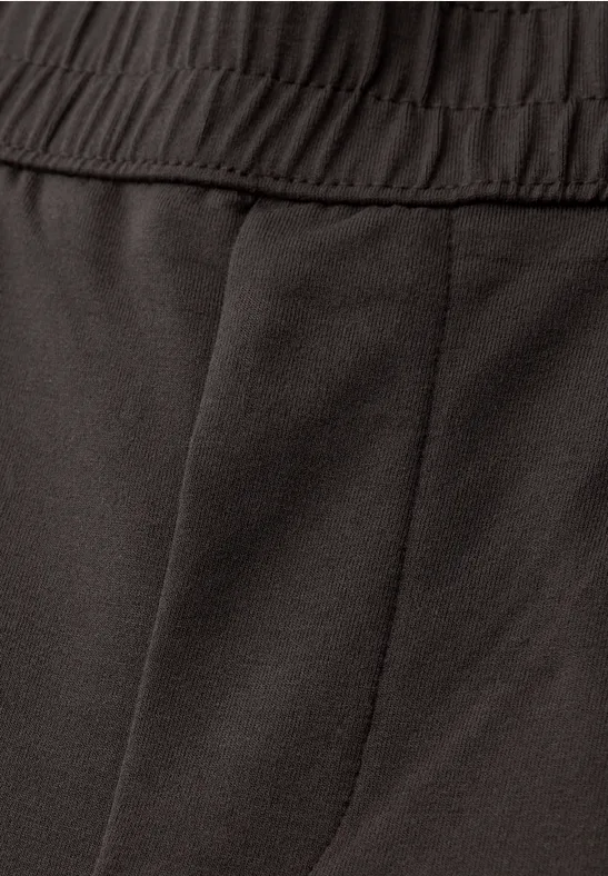 Mid Waist Slim Legs broek in Loose Fit deep earth