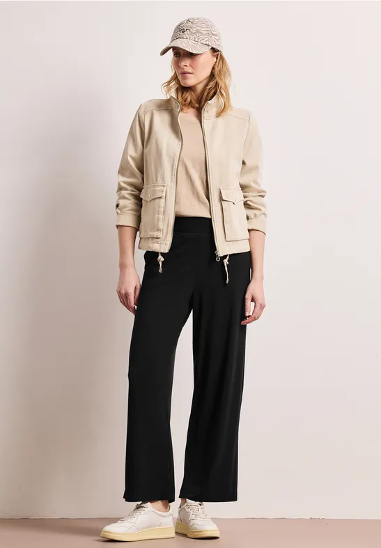 High Waist Wide Leg Hose im Loose Fit Black