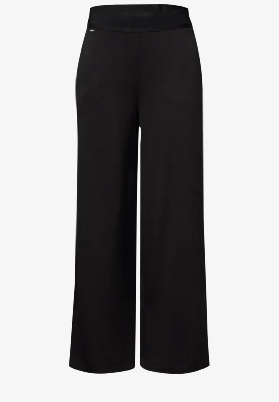 High Waist Wide Leg Hose im Loose Fit Black